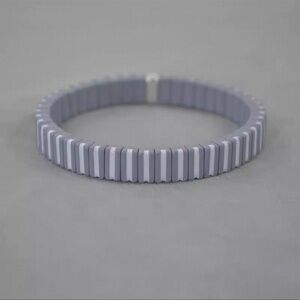 Roxanne Assoulin - Brite Bit X Bit Gray Light Purple and White Stretch Bracelet
